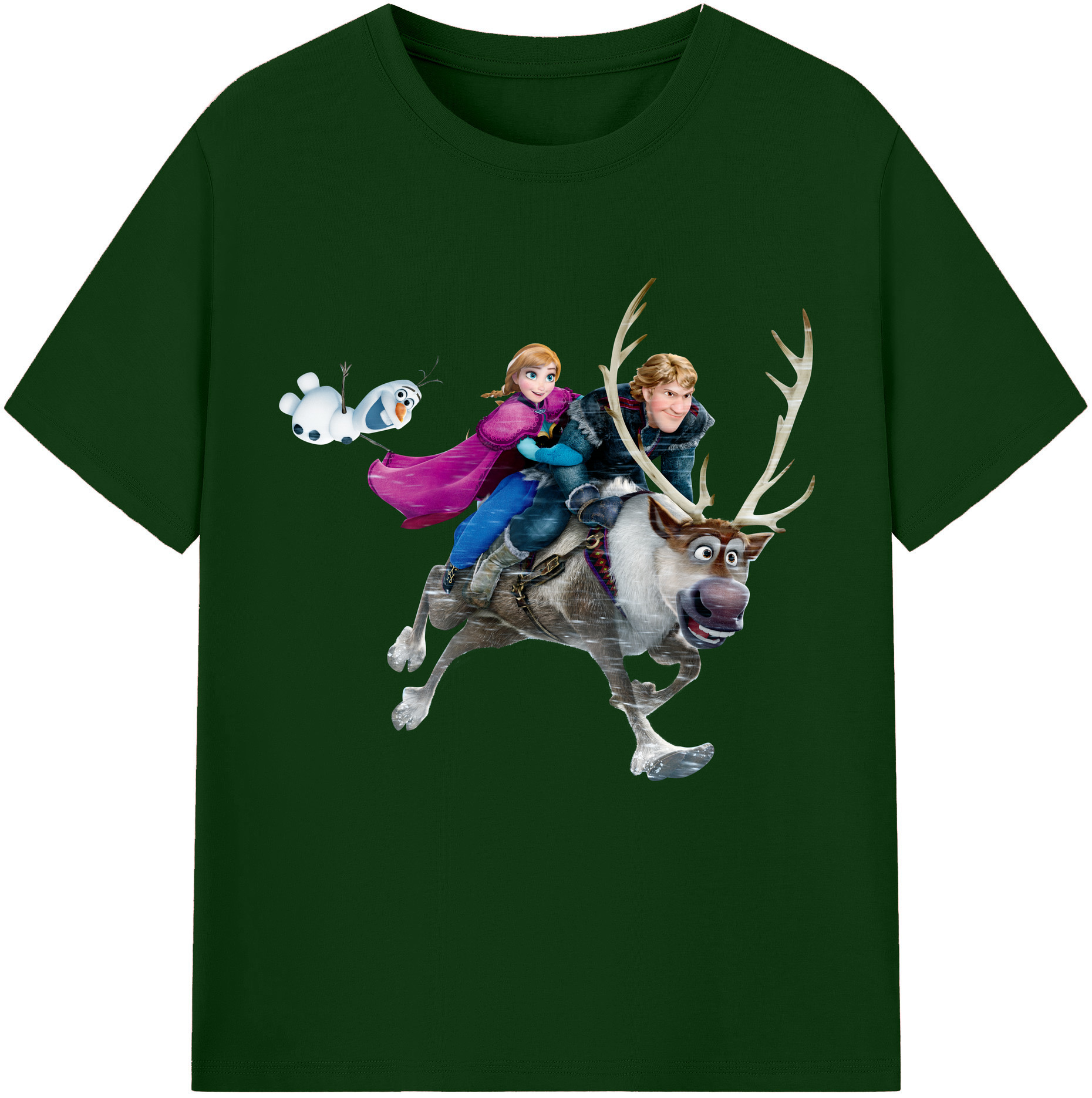（画像用） アナと雪の女王 アンナ エルサ Frozen Anna Elsa 綿100％半袖Tシャツ（フロントプリント）